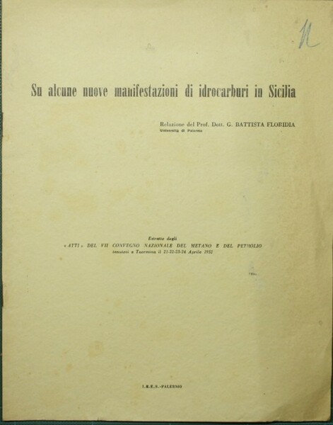 Su alcune nuove manifestazioni di idrocarburi in Sicilia