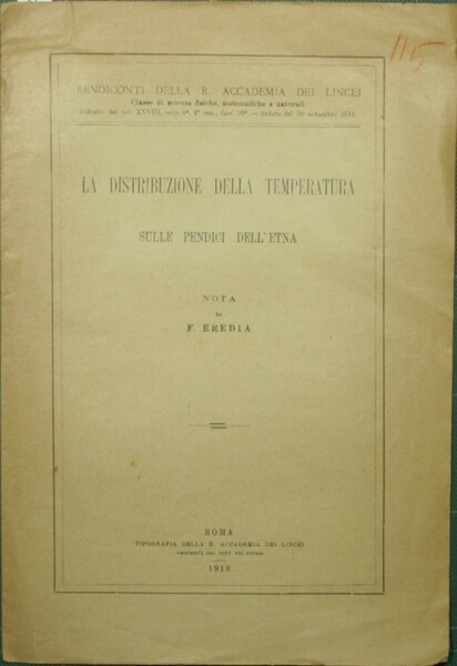 La distribuzione della temperatura sulle pendici dell'Etna