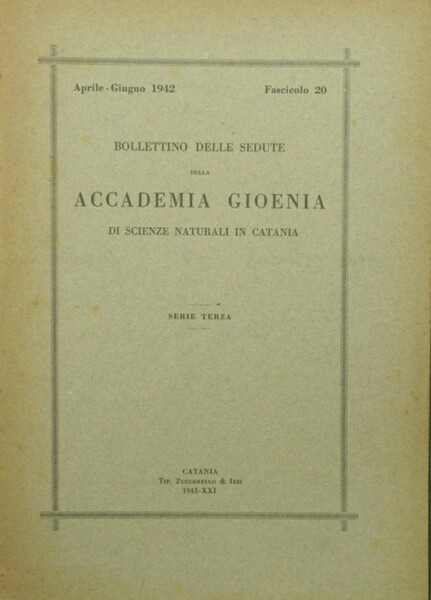 Bollettino delle sedute della Accademia Gioenia di Scienze naturali in …