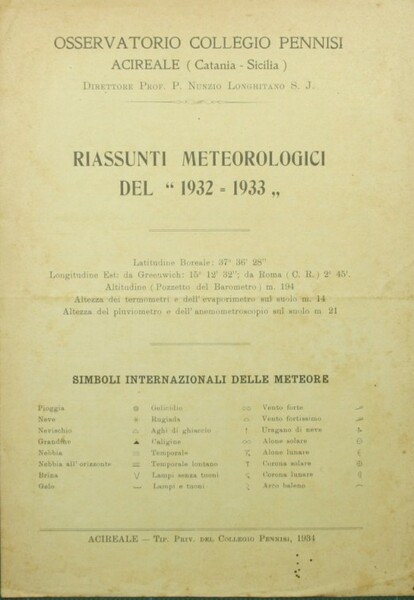 Riassunti meteorologici del 1932-1933