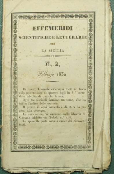 Effemeridi scientifiche e letterarie per la Sicilia. N. 2 - …