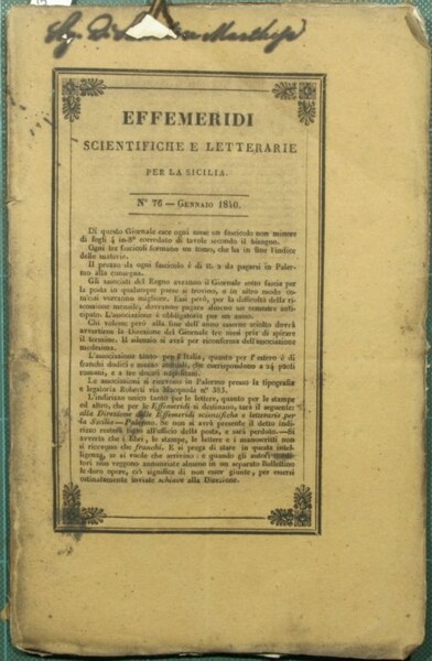 Effemeridi scientifiche e letterarie per la Sicilia. N. 76 - …