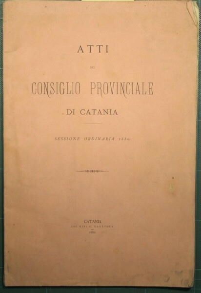 Atti del Consiglio Provinciale di Catania