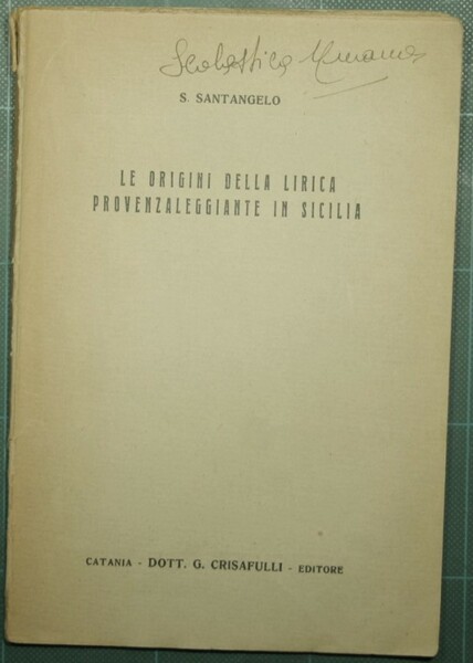 Le origini della lirica provenzaleggiante in Sicilia