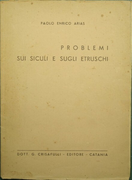 Problemi sui siculi e sugli etruschi