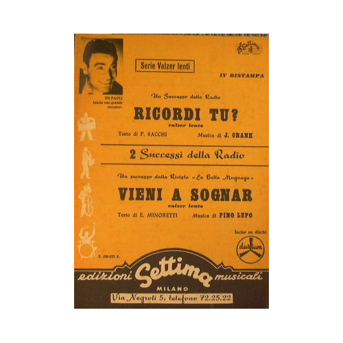 Ricordi tu? ( valzer lento ) - Vieni a sognar …