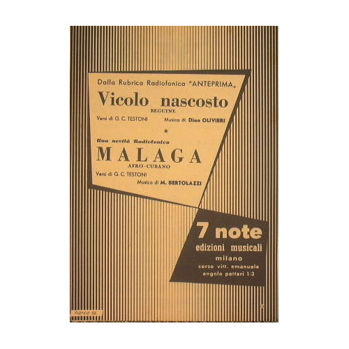 Vicolo Nascosto ( beguine ) - Malaga ( afrocubano )