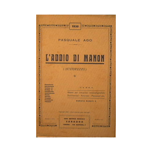 L'addio di Manon ( intermezzo ) ( appassionato )