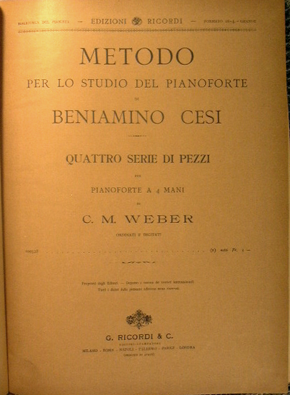 Metodo per lo studio del pianoforte. Quattro serie di pezzi …
