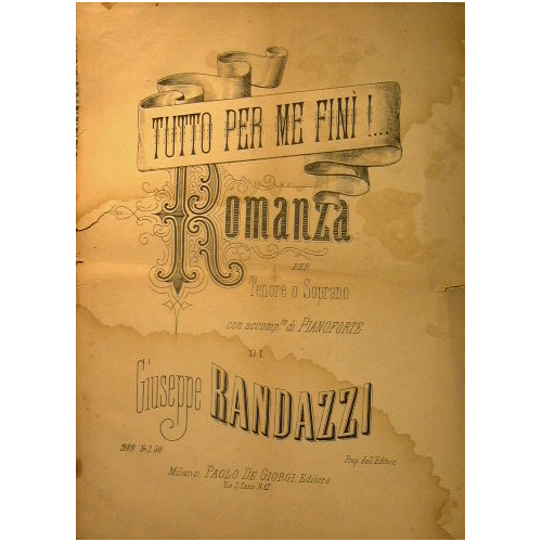 Tutto per me finì ( Romanza )