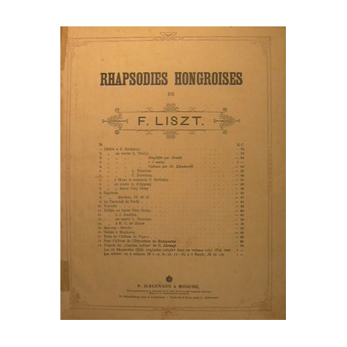 Rhapsodies Hongroises ( Quasi adagio altieramente )