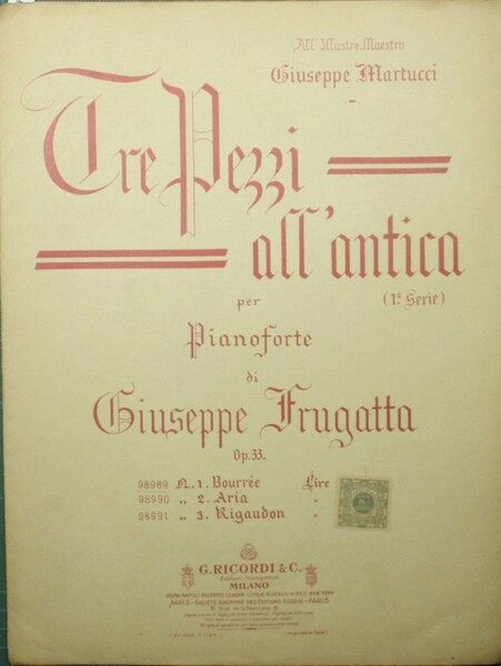 Tre pezzi all'antica. N. 1 - Bourrée