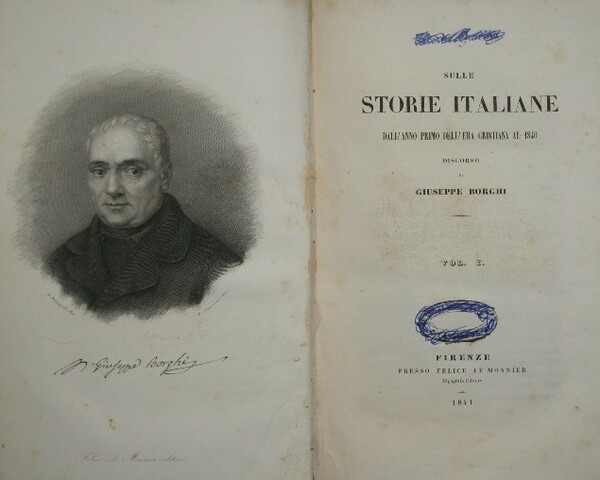 Sulle storie italiane dell'anno primo dell'era cristiana al 1840