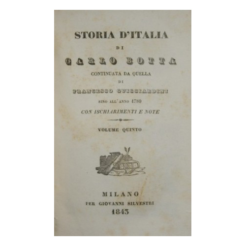 Storia d'Italia di Carlo Botta. Vol. V