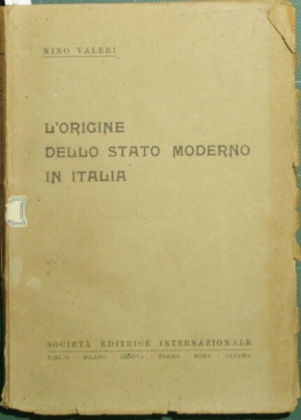 L'origine dello Stato moderno in Italia