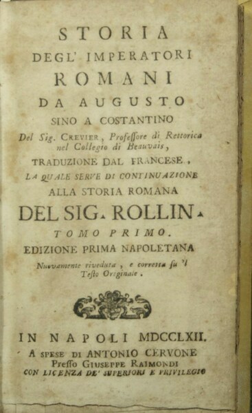 Storia degl'Imperatori romani da Augusto sino a Costantino