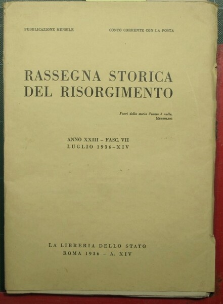 Rassegna storica del Risorgimento - Anno XXIII - 1936 - …