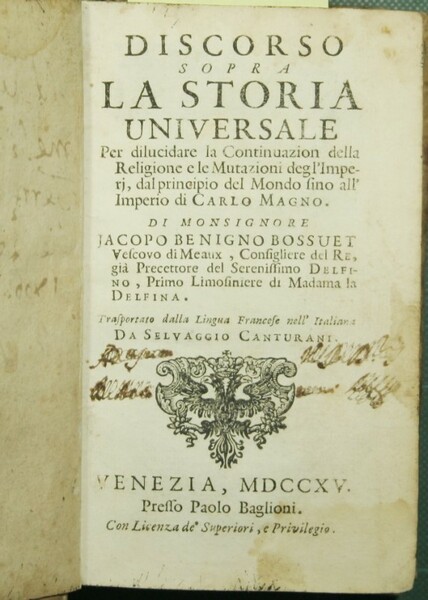 Discorso sopra la Storia universale - Continuazione della Storia universale