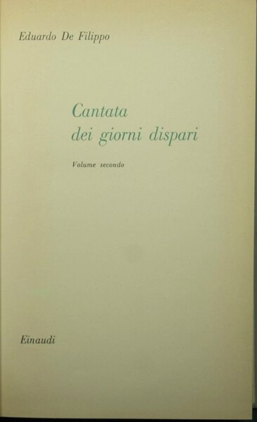 Cantata dei giorni dispari - Vol. II