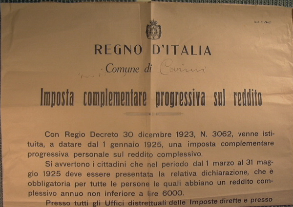 Bando Comune di Carini - Imposta complementare progressiva sul reddito …