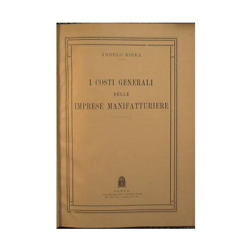 I costi generali delle imprese manifatturiere