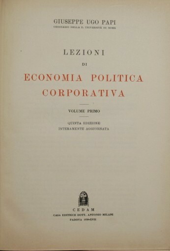 Lezioni di economia politica corporativa