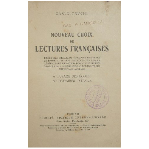Nouveau choix de lectures francaises