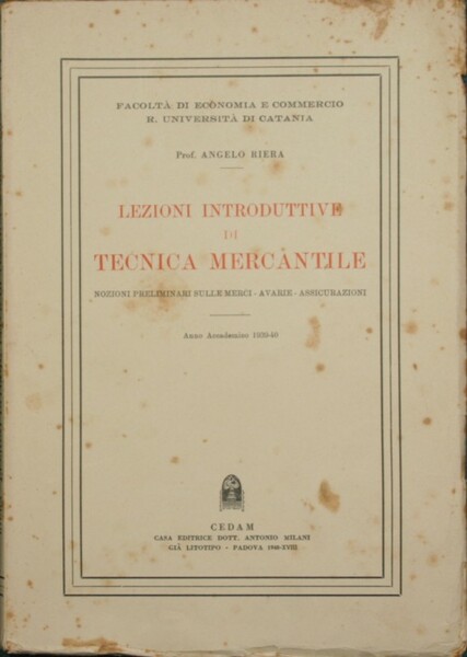 Lezioni introduttive di tecnica mercantile