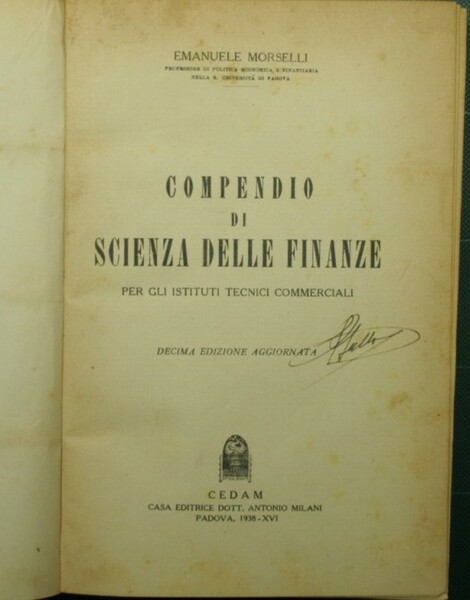 Compendio di scienza delle finanze; Istituzioni di diritto pubblico