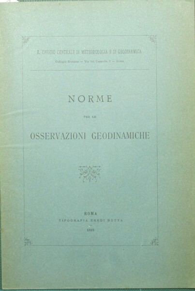 Norme per le osservazioni geodinamiche