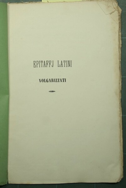 Epitaffj latini volgarizzati