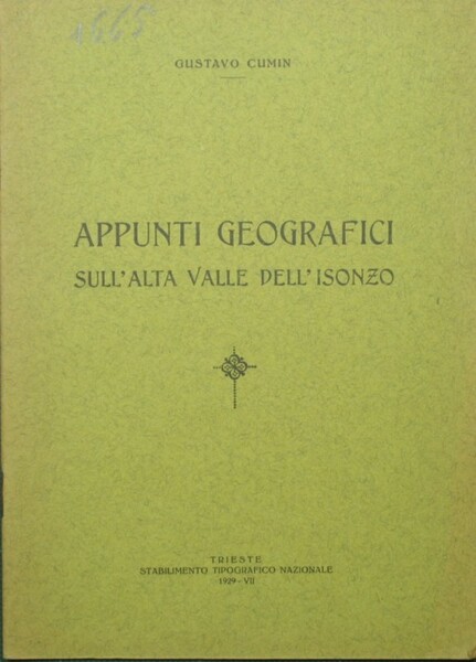 Appunti geografici sull'alta Valle dell'Isonzo