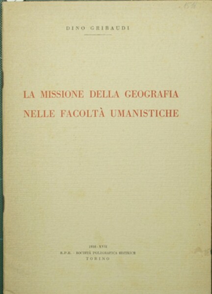 La missione della geografia nelle facoltà umanistiche