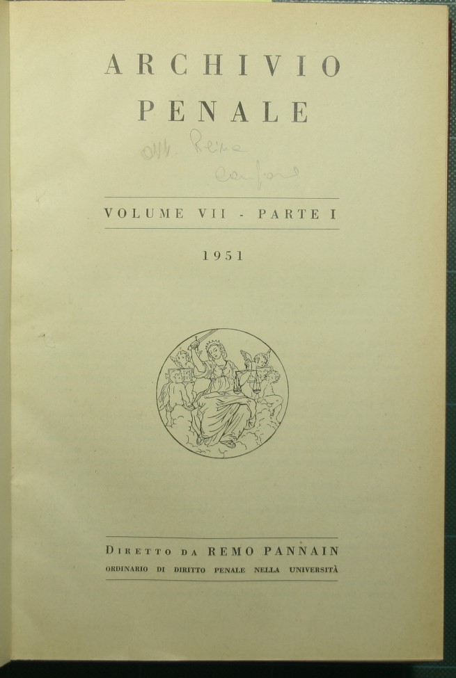 Archivio penale - Vol. VII - 1951