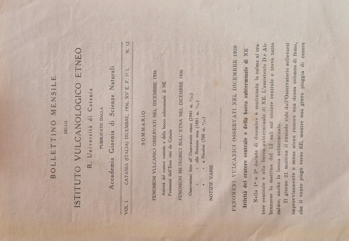 Bollettino mensile dello Istituto Vulcanologico Etneo. Vol. I - Dicembre …