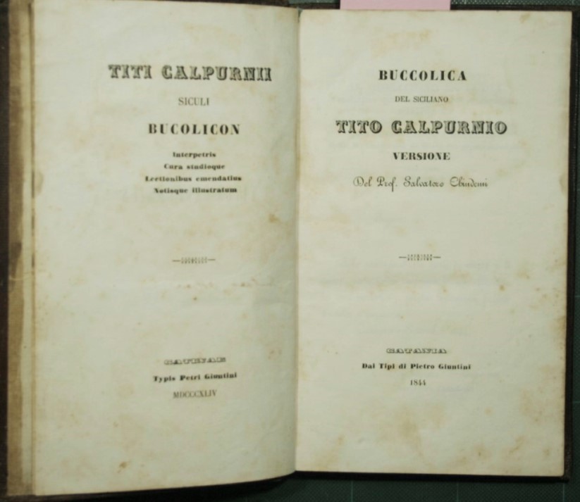 Buccolica - Titi Calpurnii siculi Bucolicon