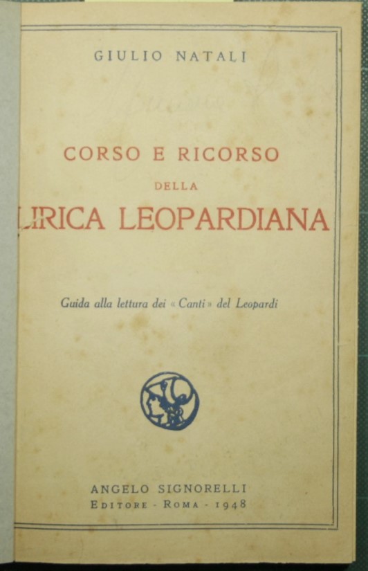 Corso e ricorso della lirica leopardiana