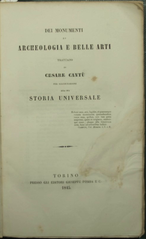 Dei monumenti di archeologia e belle arti