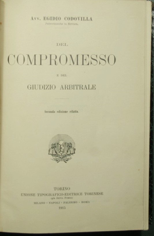 Del compromesso e del giudizio arbitrale