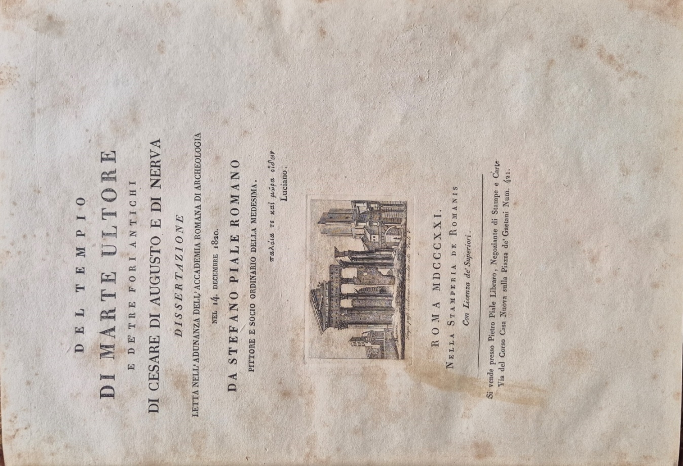 Del tempio di Marte Ultore e de' tre fori antichi …