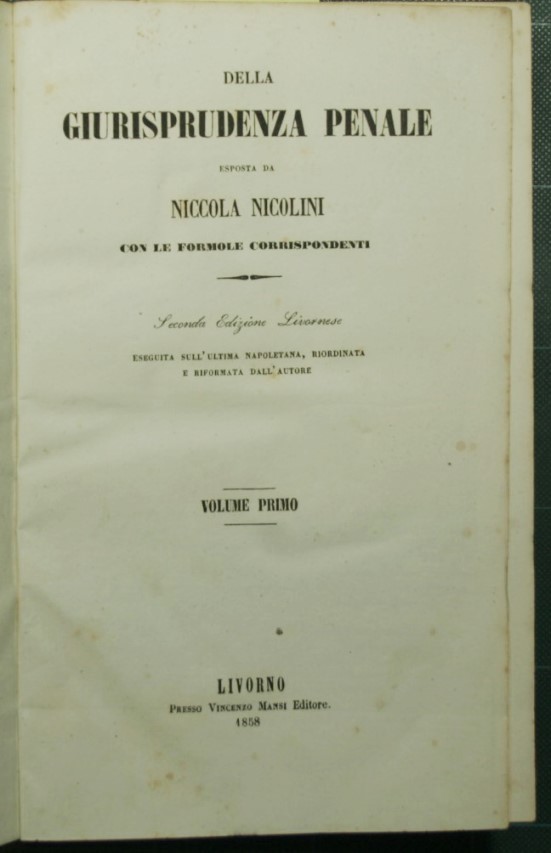 Della giurisprudenza penale