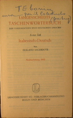 Dizionario tascabile della lingua italiana e tedesca (Taschenworterbuch der italienischen …