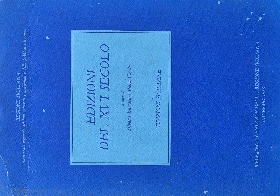 Edizioni del XVI secolo - Edizioni siciliane