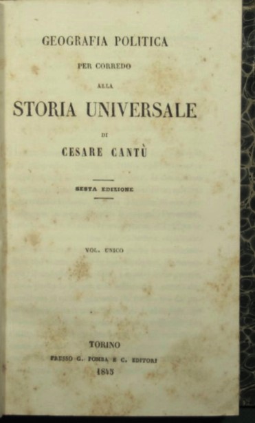 Geografia politica per corredo alla Storia universale