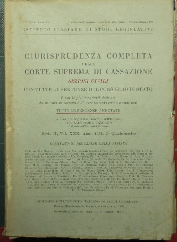 Giurisprudenza completa della Corte Suprema di Cassazione - Sezioni civili …