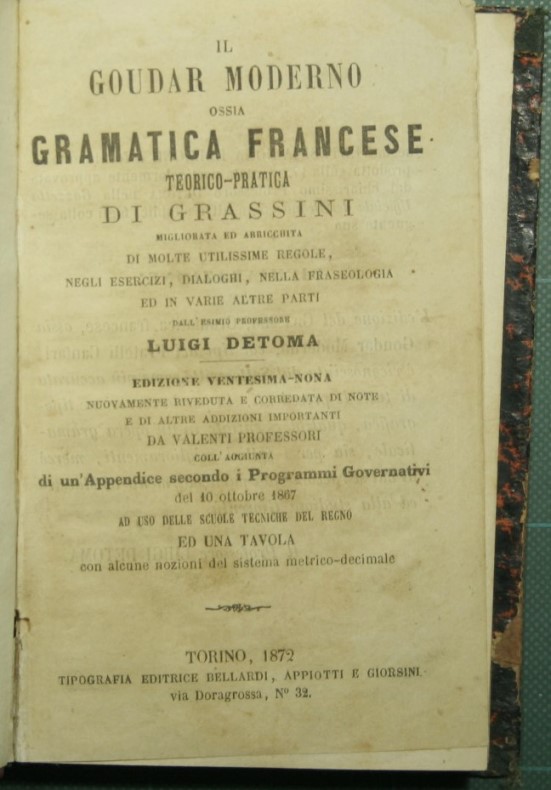 Il Goudar moderno ossia Gramatica francese teorico-pratica