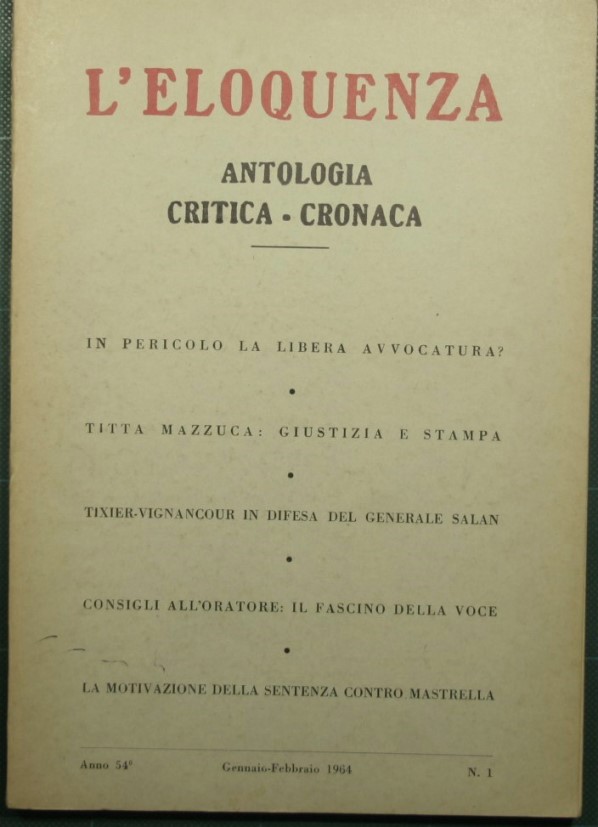 L'eloquenza - Anno 54 - Gennaio/Dicembre 1964 - NN.1/ 6