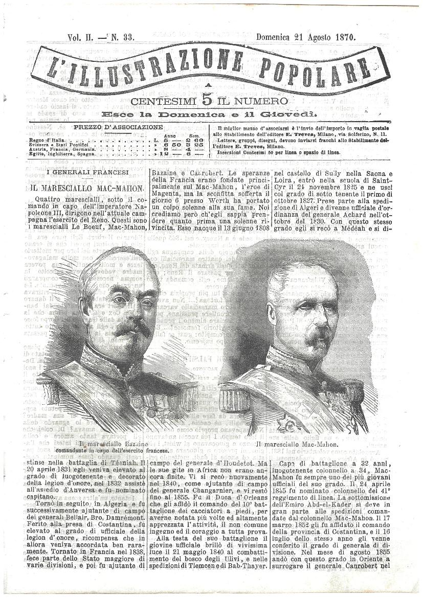 L'illustrazione popolare - 21 Agosto 1870