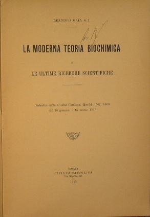 La moderna Teoria Biochimica e le ultime ricerche scientifiche