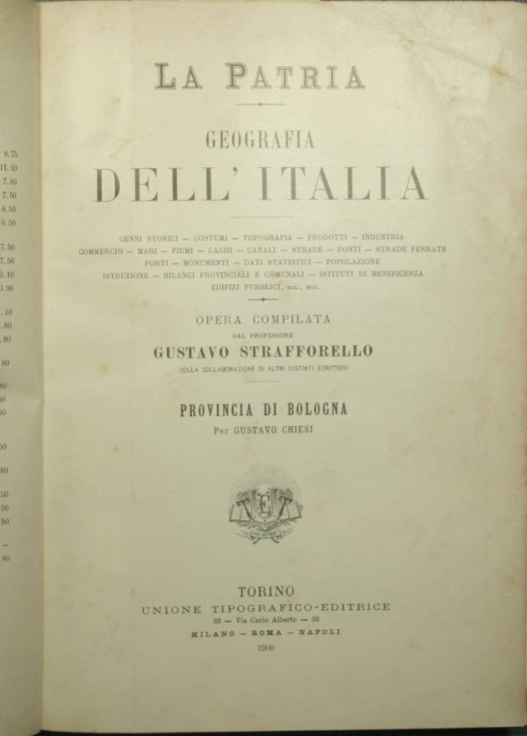 La patria - Geografia dell'Italia - Provincia di Bologna; Provincia …